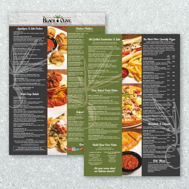 Black Olive's Dinner menu