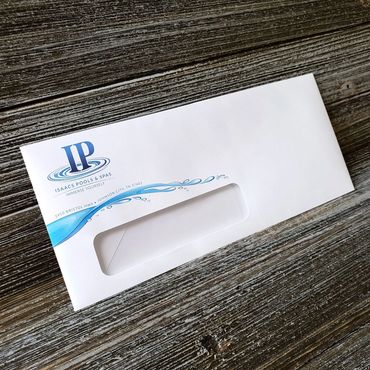 Window envelope for Isaacs Pools and Spa