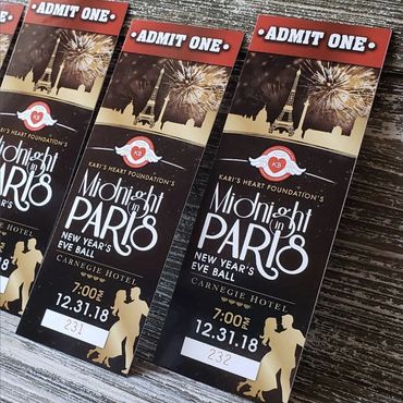 Admission tickets for Kari's Heart Foundation's Midnight in Paris New Year's Eve Ball