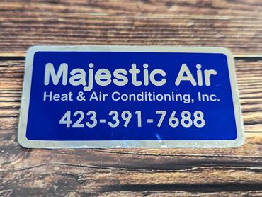 Outdoor proof silver and blue stickers for Majestic Air