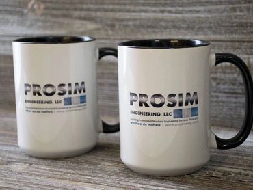 2 coffee mugs for Prosim Engineering
