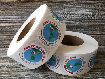 Role of round stickers for Restore Life USA