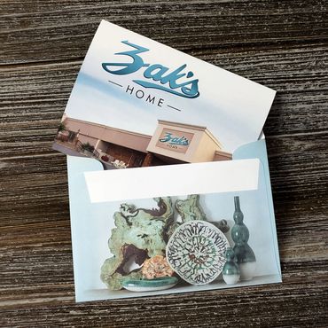 Custom invitation and envelope for Zak's Home furniture