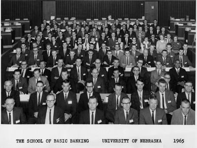 The very first School of Basic Banking offering in 1965 with over 100 bankers in attendance.