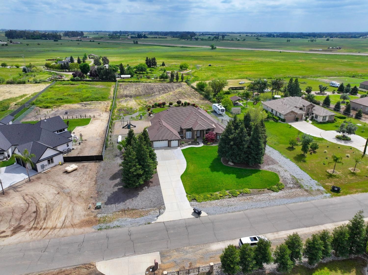 Drone shot of home in clovis