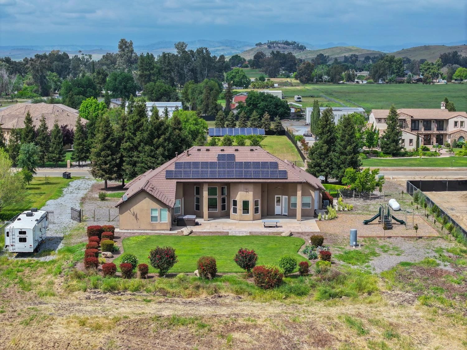 Drone shot of backyard