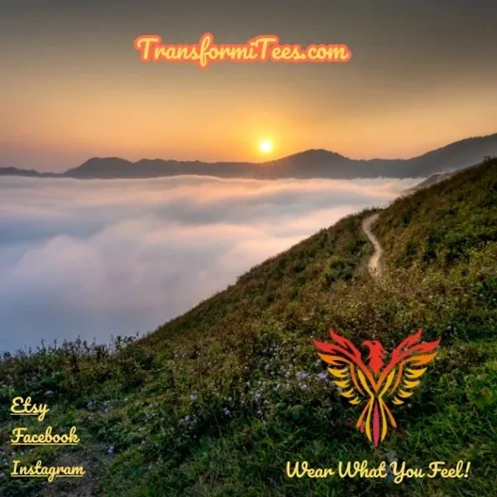 SUNSET OVER THE MOUNTAINS ABOVE THE CLOUDS.