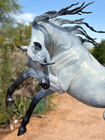 Life size equine bronze statue by J. Anne Butler, equine sculptor.