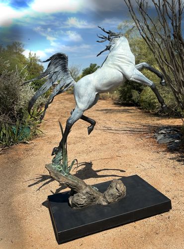 Life size equine bronze statue by J. Anne Butler, equine sculptor.