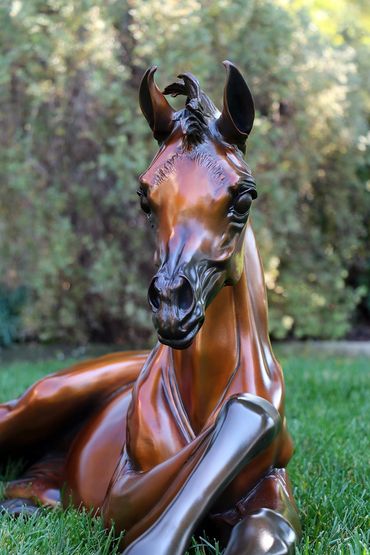 " Hope " life-size bronze foal 