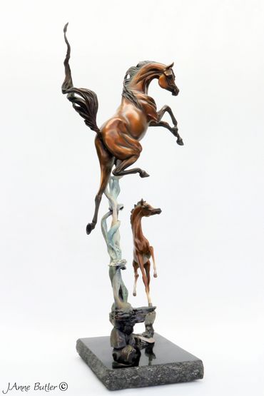 Born to Dance mare and foal bronze sculpture.
