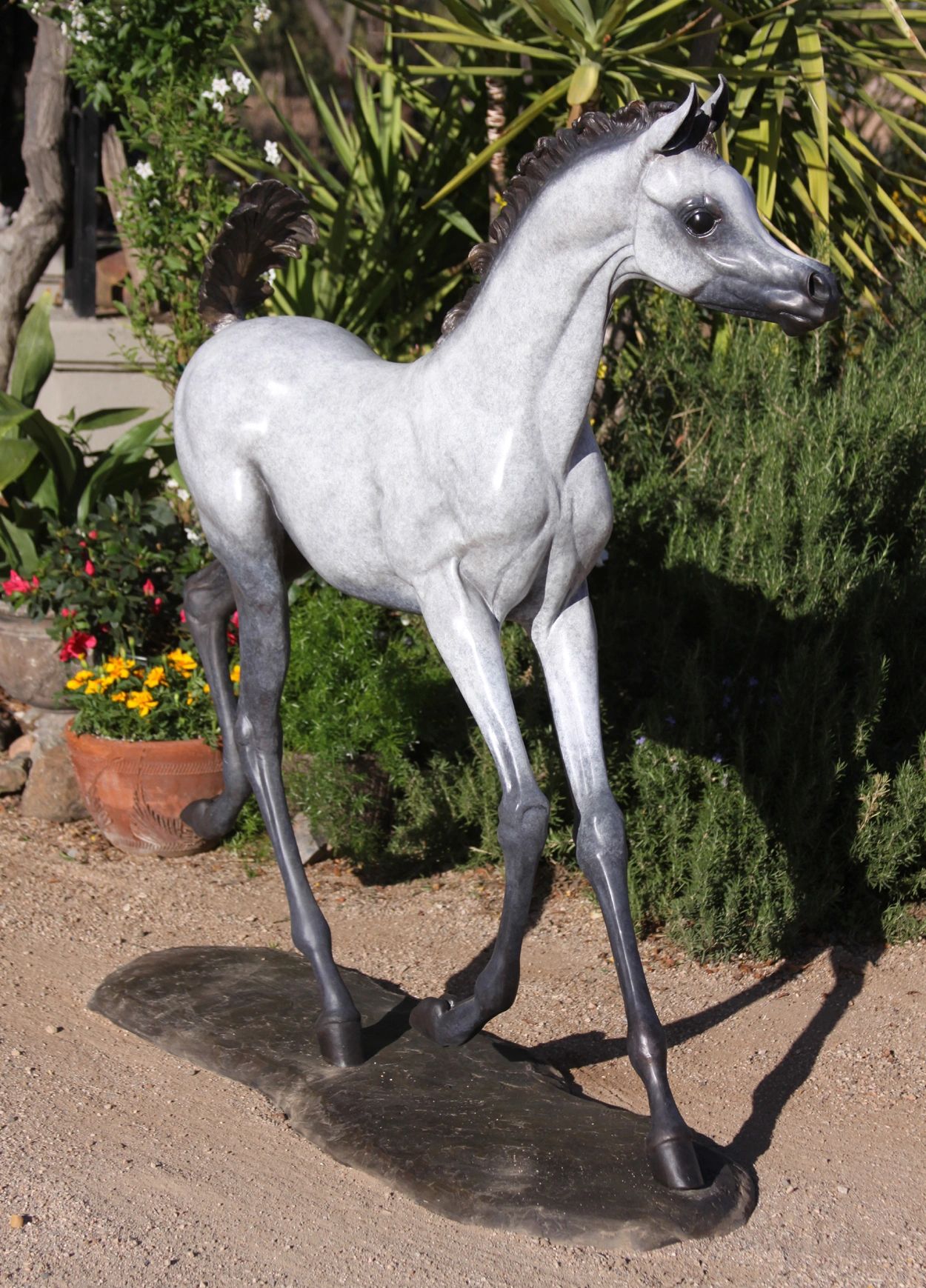 Life size bronze foal sculpture