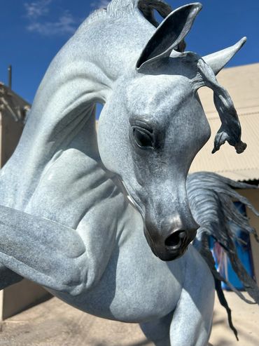 Life size equine bronze statue by J. Anne Butler, equine sculptor.