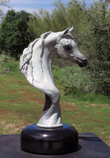 Oasis bronze horse statue from noted equine sculptor, J. Anne Butler