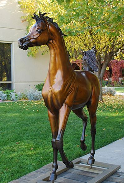 Dream of Spring, bronze life size Arabian horse sculpture