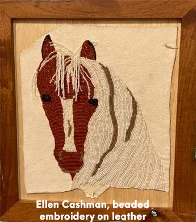 Ellen Cashman, beaded embroidery on leather
