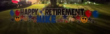 Happy Retirement Yard Sign Rentals Indianapolis, New Palestine, Fishers, Greenwood and More