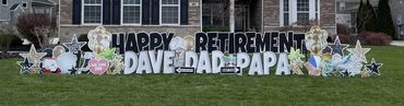 Happy Retirement Yard Sign Shelbyville and New Palestine Indiana