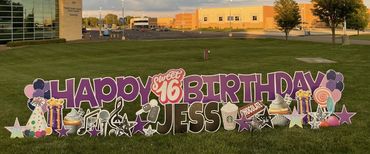 Purple sweet 16 yard signs fishers and Indianapolis