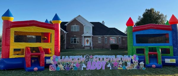 Bounce Houses and Yard Signs Combo Discounts available.