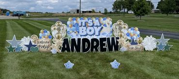 It's a boy baby yard sign in Indianapolis