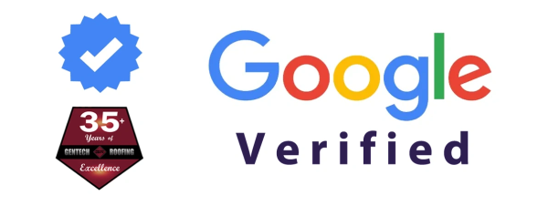 Google verified badge logo satisfaction flat roofing company built on trust