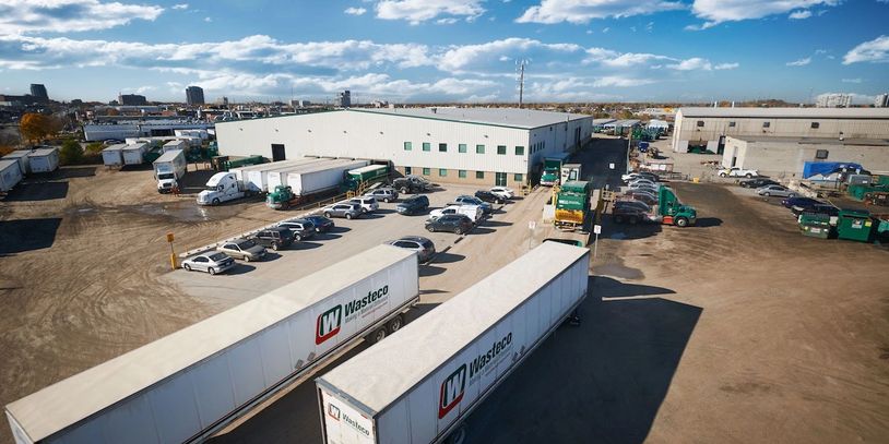 Wasteco building and truck lot photo located at 150 Orenda Road Brampton