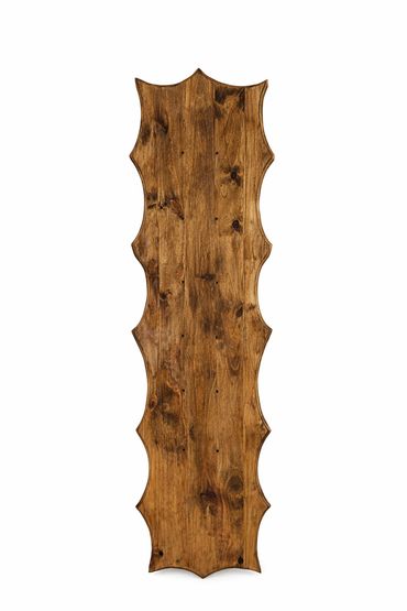 Multiple antler pine board with red oak stain