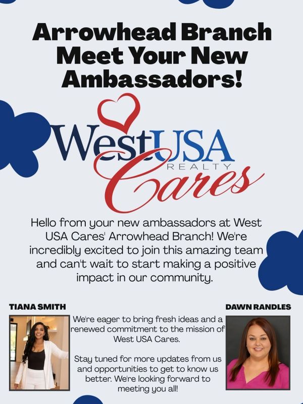 Introducing new ambassador Dawn Randles for West USA Cares Arrowhead Branch.