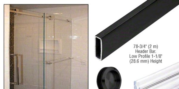 CRL Matte Black Serenity Series Slider Shower Door Enclosure