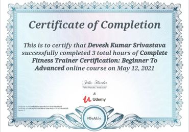 CERTIFIED FITNESS TRAINER COACHED BY FLELIX HARADER