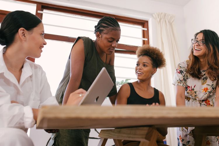 Women at the Meeting by Retha Ferguson