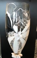 Bride & Groom  Champagne  Flute Centerpiece  (20"H)      Retail $238