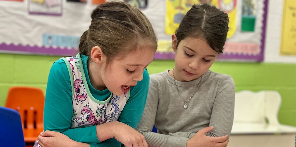 elementary students learning