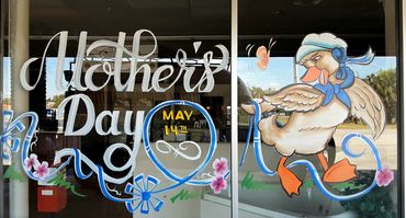 Mother’s Day window splash.