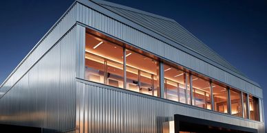 modern glass and metal office building