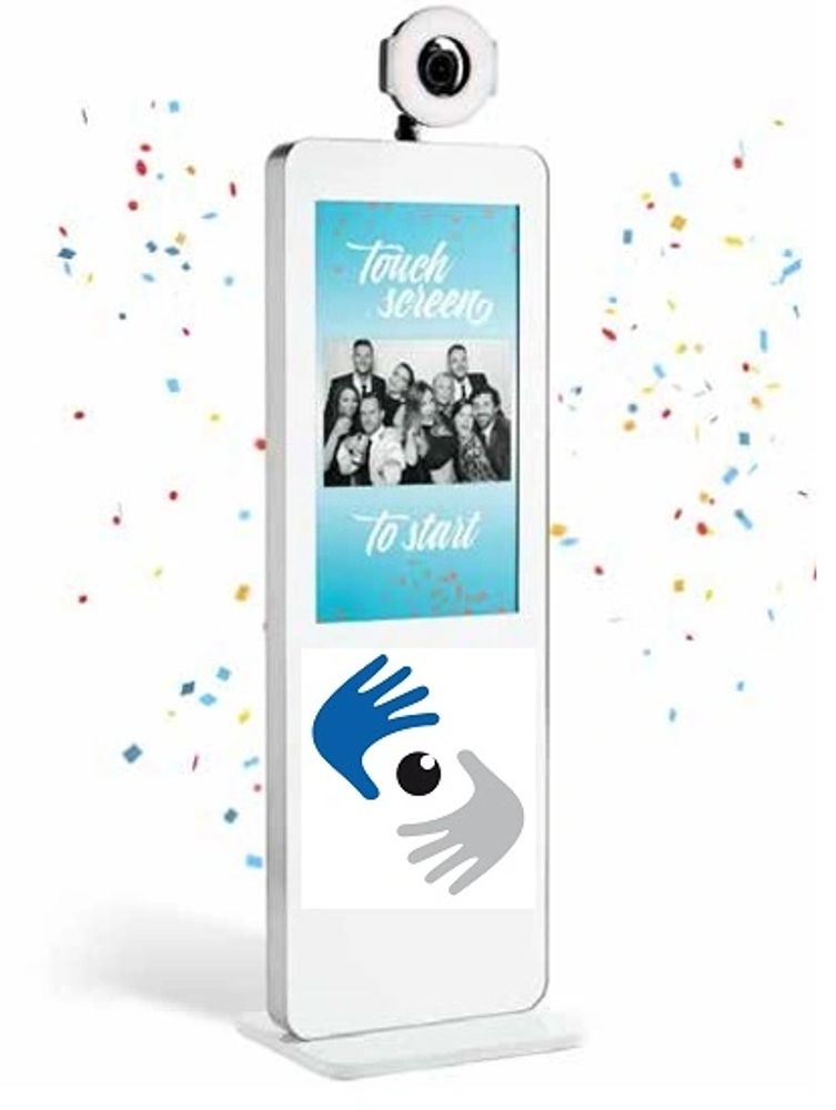 Photo Booth Stand with Camera mounted and Ring Lighting