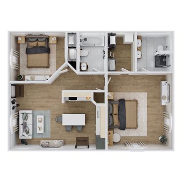 Structural Insulated Panel two bath two bedroom floor plan.