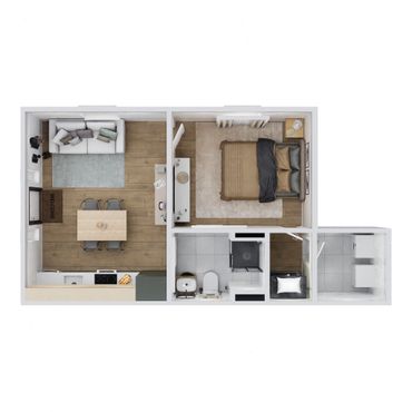 Structural Insulated Panel single bedroom floor plan.