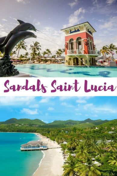 Sandals Saint Lucia resort with pool and beach views.