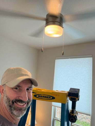 After — new ceiling fan installed by Adam Taylor the Handyman in Creekside Park, The Woodlands TX"
