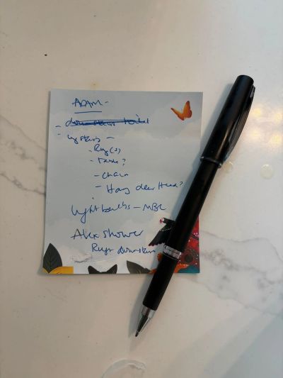 Example of handwritten honey-do list - Adam Taylor The Woodlands, TX