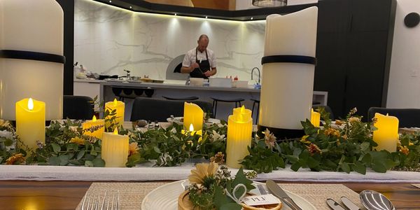 Chef Brett Gilbert owner of Winyup preparing a intimate wedding dinner for the bride and groom