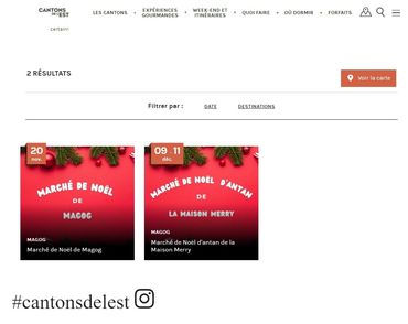 Le Marché de Noël de Magog et affiché sur le site de Tourisme Cantons-de-l'Est