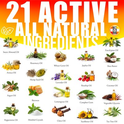 21 active all-natural ingredients for skincare and wellness.