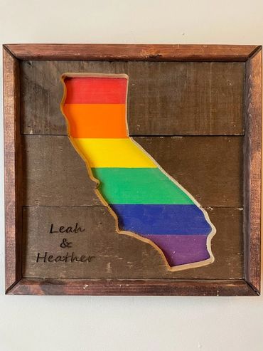 $150 12"x12" California rainbow with engraving
