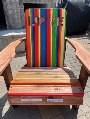 $600 - LOVE rainbow Chair 55pc inlay