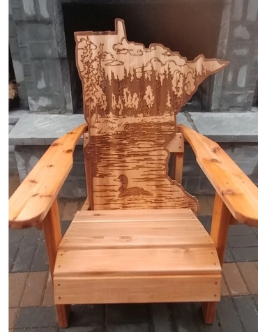 $600 - MN Lake and Loon Chair (laser engraved)