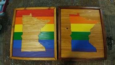 $200 - 16"x20" framed MN rainbow art