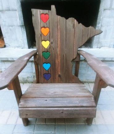 $500 - MN Small Rainbow Hearts Chair